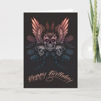 Tarjeta Cumpleaños del cráneo mecánico