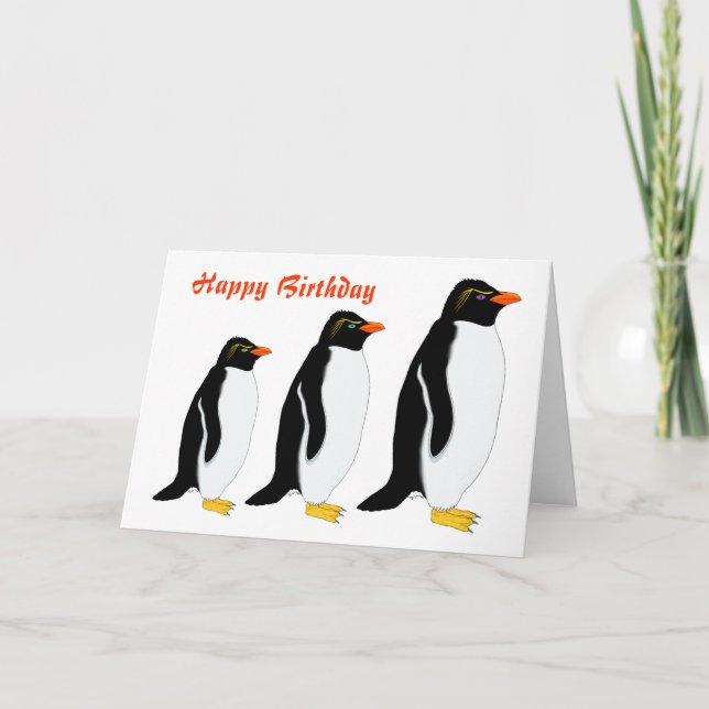 Tarjeta Cumpleaños del Desfile de Pingüinos (Anverso)