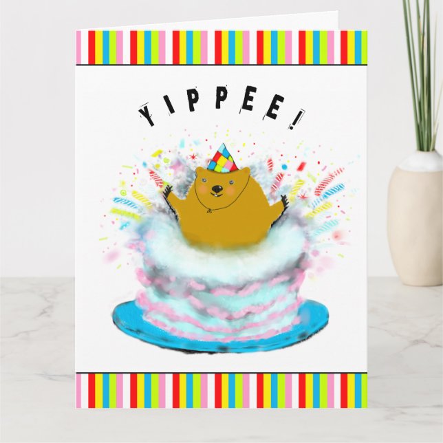 Tarjeta Cumpleaños del Día de la Marmota (Anverso)