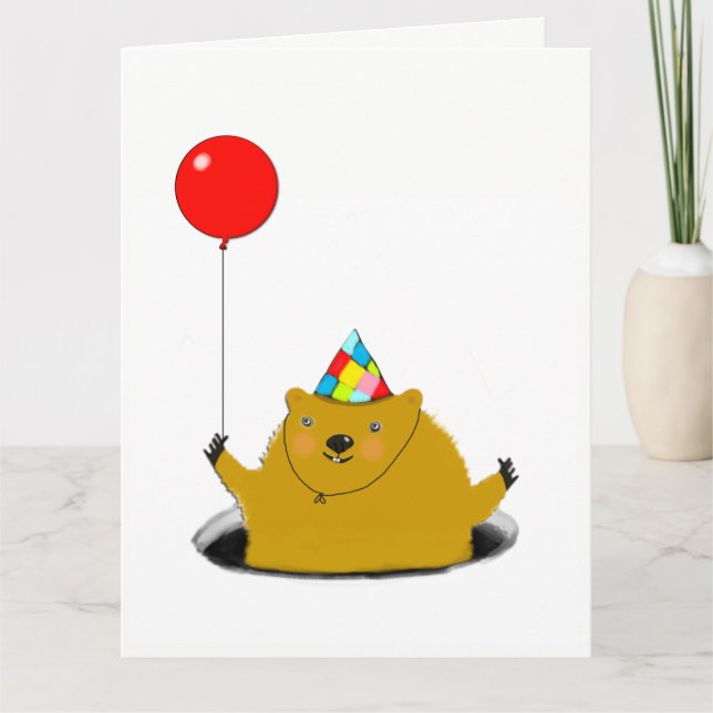 Tarjeta Cumpleaños del Día de la Marmota (Anverso)
