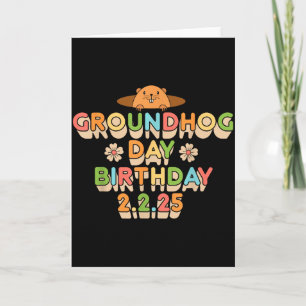 Tarjeta Cumpleaños del Día de la Marmota Niño Niña Hombres