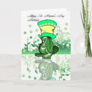 Tarjeta Cumpleaños del día de St Patrick de lúpulo, San