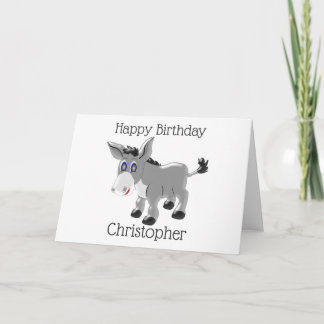 Tarjeta Cumpleaños del diseño del burro