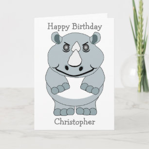 Tarjeta Cumpleaños del diseño del rinoceronte