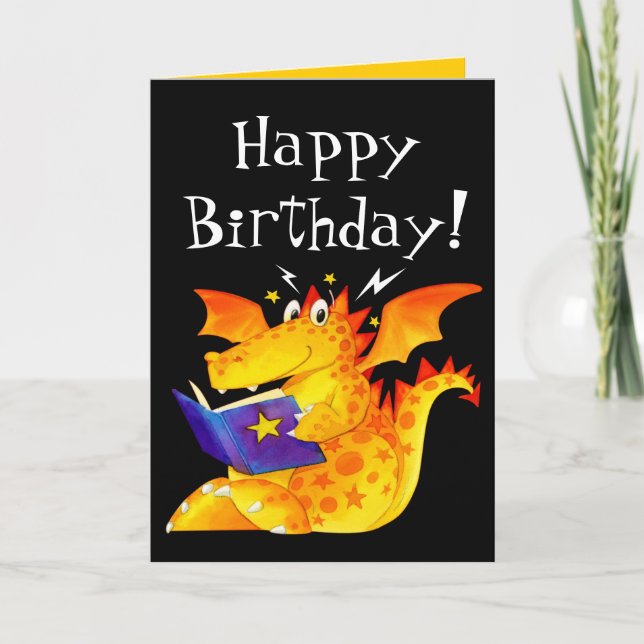 Tarjeta Cumpleaños del dragón lindo divertido del bebé del (Anverso)