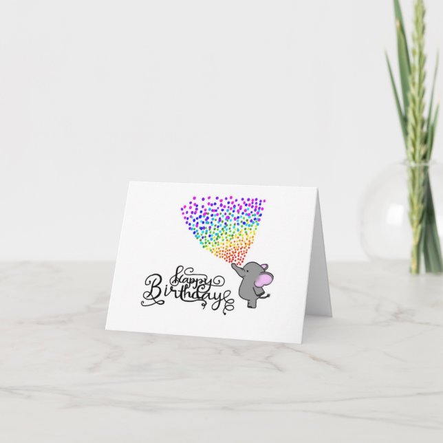 Tarjeta Cumpleaños del elefante (Anverso)