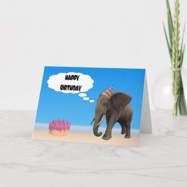 Tarjeta Cumpleaños del elefante (Anverso)