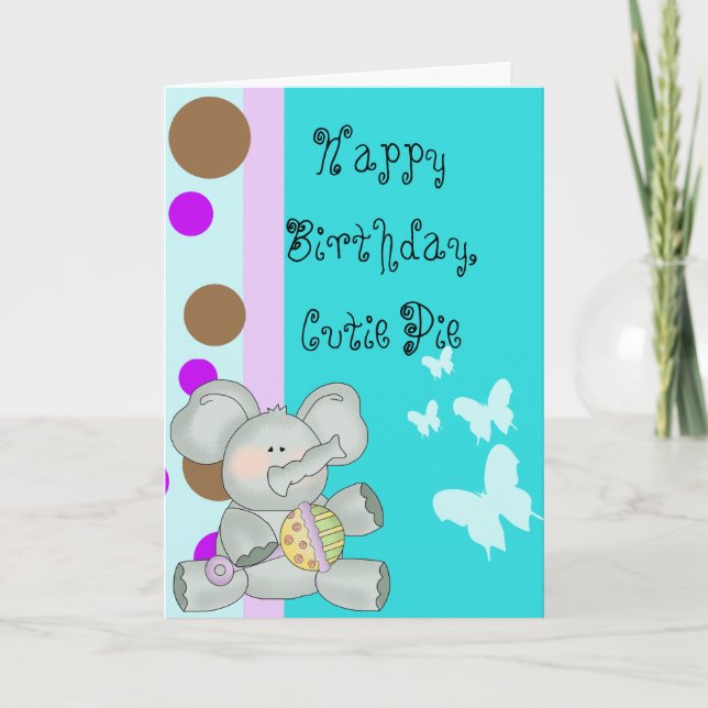 Tarjeta Cumpleaños del Elefante Bebé (Anverso)