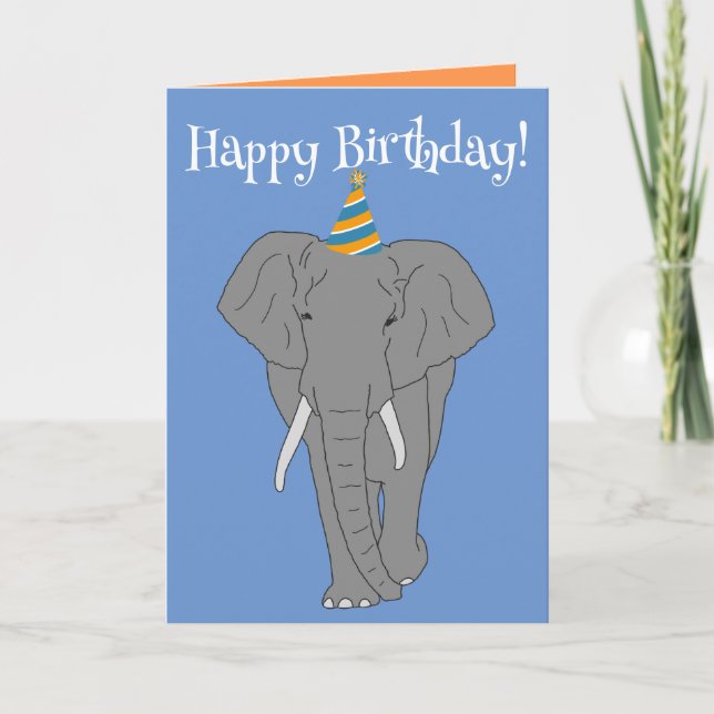 Tarjeta Cumpleaños del Elefante del personalizable (Anverso)