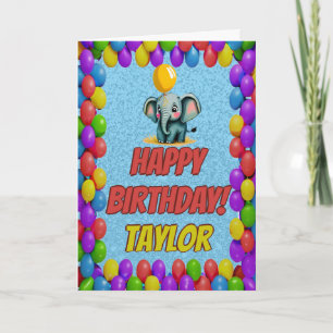 Tarjeta Cumpleaños del Elefante Personalizado Divertido