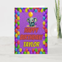 Cumpleaños del Elefante Personalizado Divertido