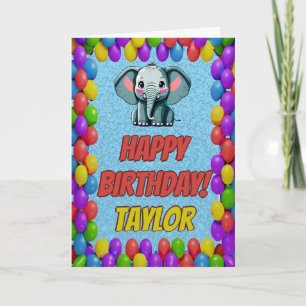 Tarjeta Cumpleaños del Elefante Personalizado Divertido