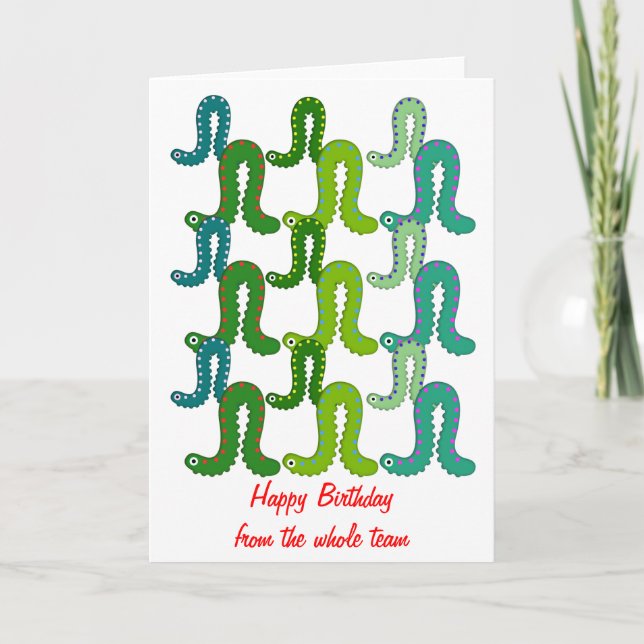 Tarjeta Cumpleaños del equipo de perforación del gusano de (Anverso)