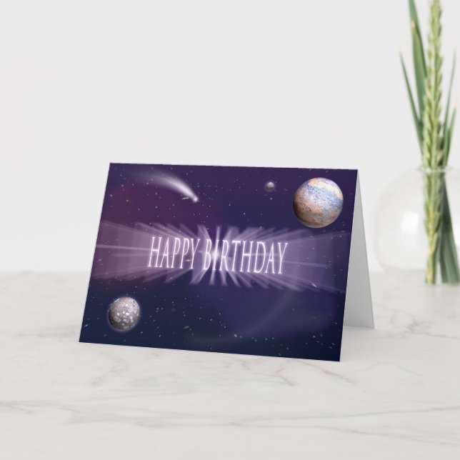 Tarjeta Cumpleaños del espacio (Anverso)