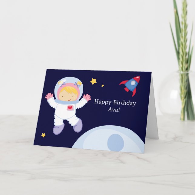 Tarjeta Cumpleaños del Espacio Astronauta (Anverso)