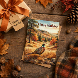 Tarjeta Cumpleaños del faisán de otoño vida silvestre