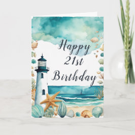Tarjeta Cumpleaños del faro náutico