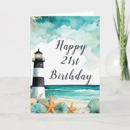 Tarjeta Cumpleaños del faro náutico