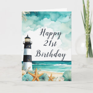 Tarjeta Cumpleaños del faro náutico