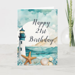 Tarjeta Cumpleaños del faro náutico