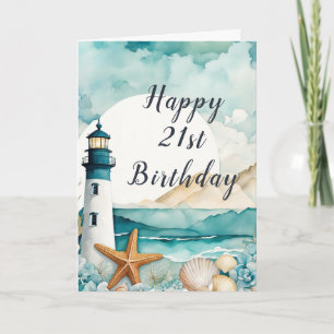 Tarjeta Cumpleaños del faro náutico