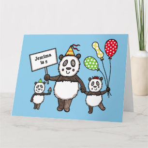 Tarjeta Cumpleaños del Fiesta Panda personalizado