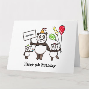 Tarjeta Cumpleaños del Fiesta Panda personalizado