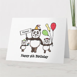 Tarjeta Cumpleaños del Fiesta Panda personalizado