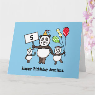 Tarjeta Cumpleaños del Fiesta Panda personalizado