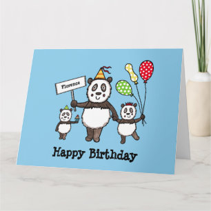 Tarjeta Cumpleaños del Fiesta Panda personalizado
