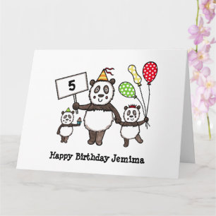 Tarjeta Cumpleaños del Fiesta Panda personalizado