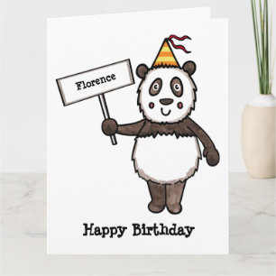 Tarjeta Cumpleaños del Fiesta Panda personalizado