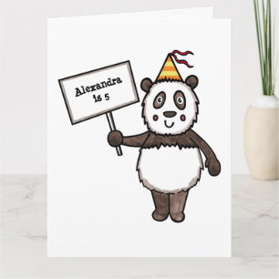 Tarjeta Cumpleaños del Fiesta Panda personalizado