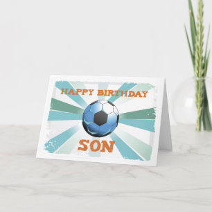 Tarjeta Cumpleaños del fútbol del hijo con la pelota, Nara