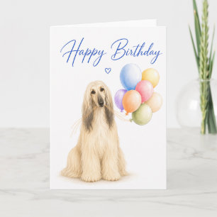 Tarjeta Cumpleaños del galgo afgano