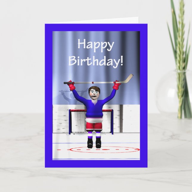Tarjeta Cumpleaños del ganador de hockey (Anverso)