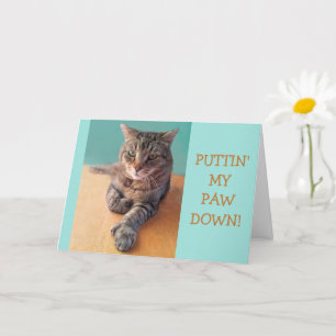 Tarjeta Cumpleaños del gato Big Paw