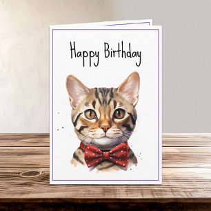 Tarjeta Cumpleaños del Gato de Bengala