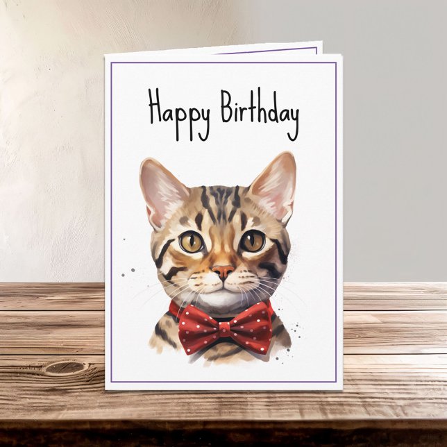Tarjeta Cumpleaños del Gato de Bengala (Subido por el creador)