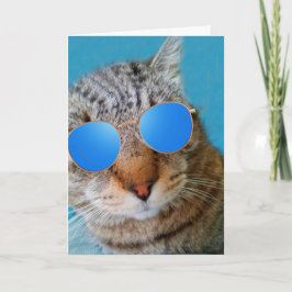 Tarjeta Cumpleaños del gato de Super Guay