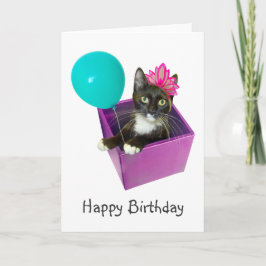 Tarjeta Cumpleaños del Gato de Tuxedo