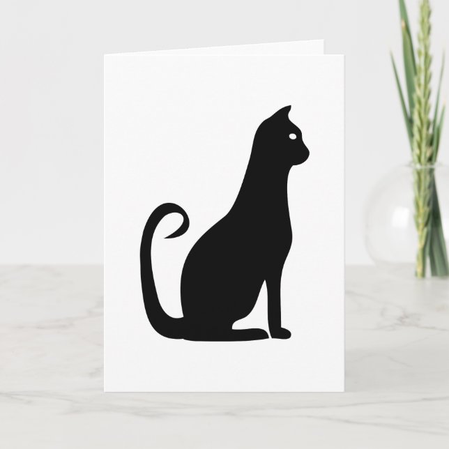 Tarjeta Cumpleaños del gato negro (Anverso)