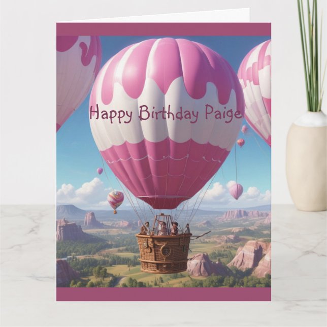 Tarjeta Cumpleaños del globo aerostático (Anverso)