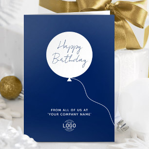 Tarjeta Cumpleaños del Globo Blanco Azul de la Armada Corp
