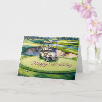 Cumpleaños del Golf al Golfer con acuarela de carr