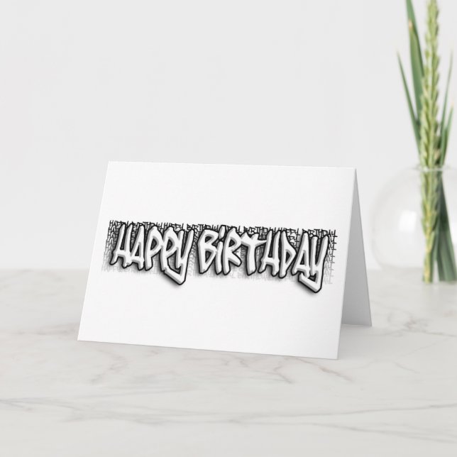 Tarjeta Cumpleaños del graffiti (Anverso)