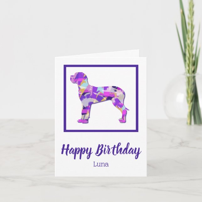 Tarjeta Cumpleaños del Gran Perro Danés Silhouette PPY&B (Anverso)