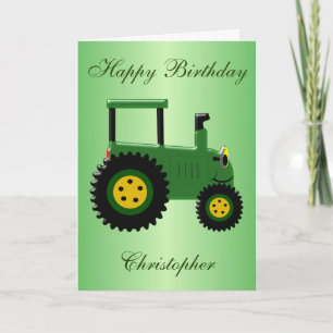 Tarjeta Cumpleaños del Green Tractor Personalizado