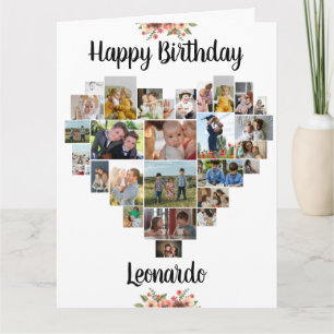 Tarjeta Cumpleaños del guión personalizado del Collage de
