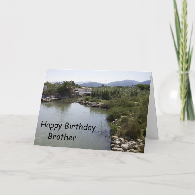 Tarjeta Cumpleaños del Hermano Personalizado del Río (Anverso)